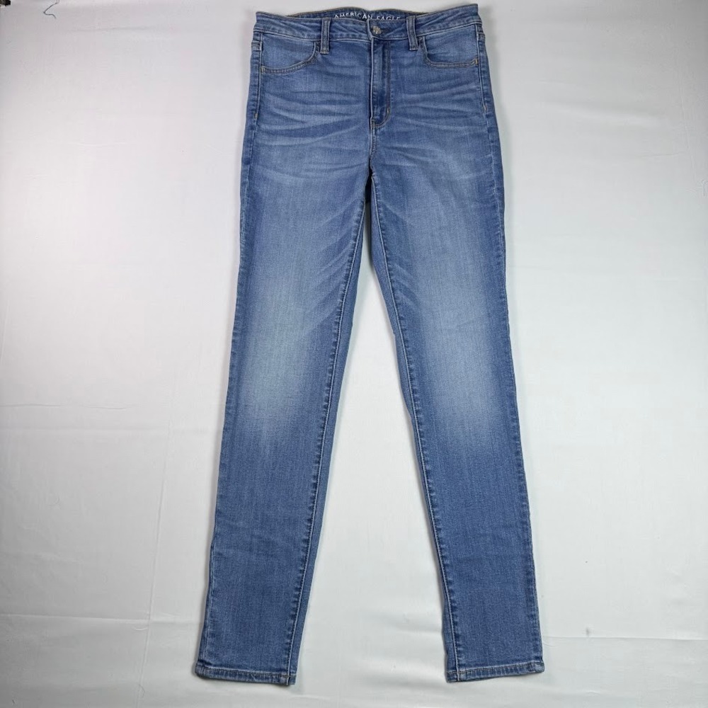 American Eagle Super Hi-Rise Jegging Jeans Womens 10 Long Blue Super Stretch